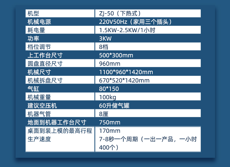 吸塑包装机参数